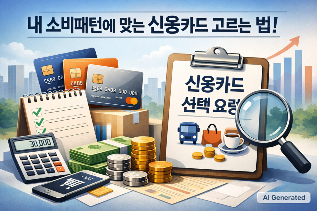 소비패턴에 맞추어 신용카드 고르는 방법을 설명하는 썸네일