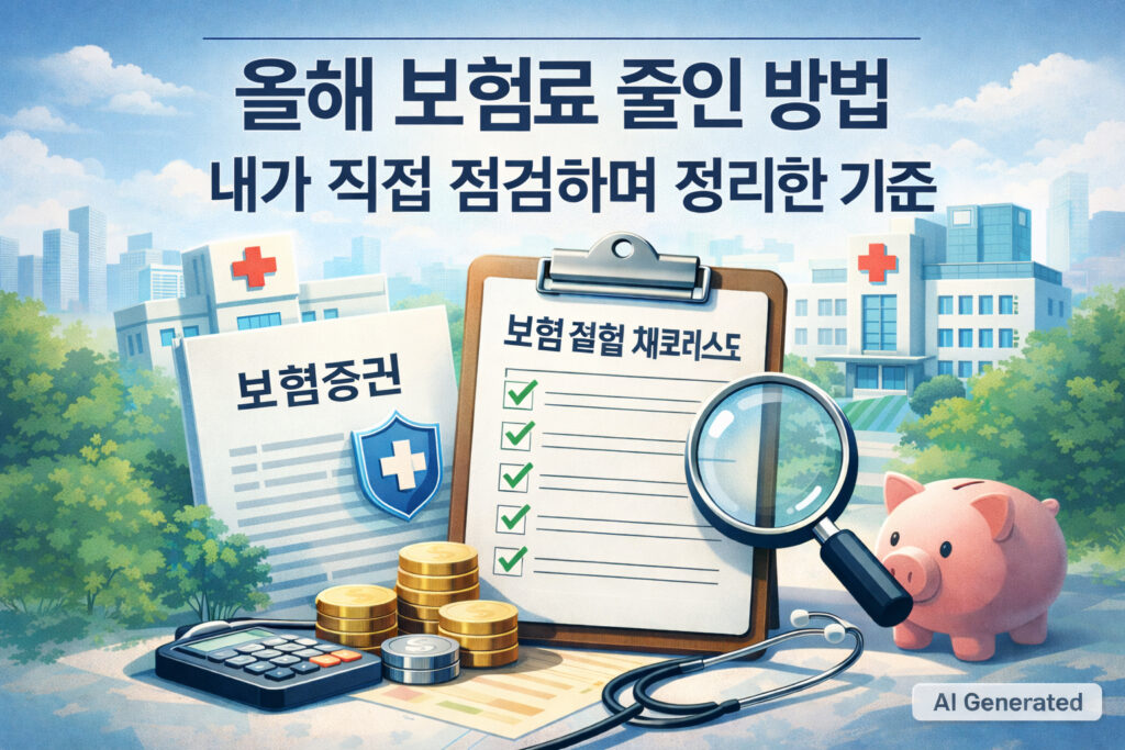 보험료 줄이기 위한 방법을 체크리스트로 나타내는 썸네일