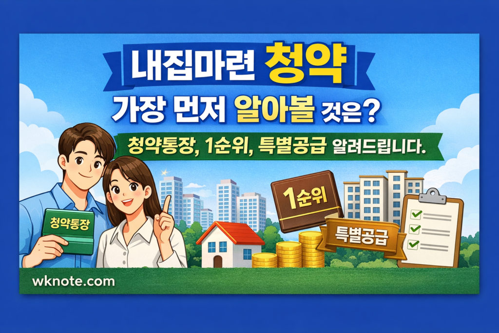 청약 통장에 관한 것을 다양한 구조에 맞춰서 설명하는 썸네일