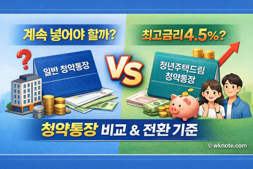 청년주택드림청약통장 과 일반 청약통장의 차이를 설명하는 썸네일