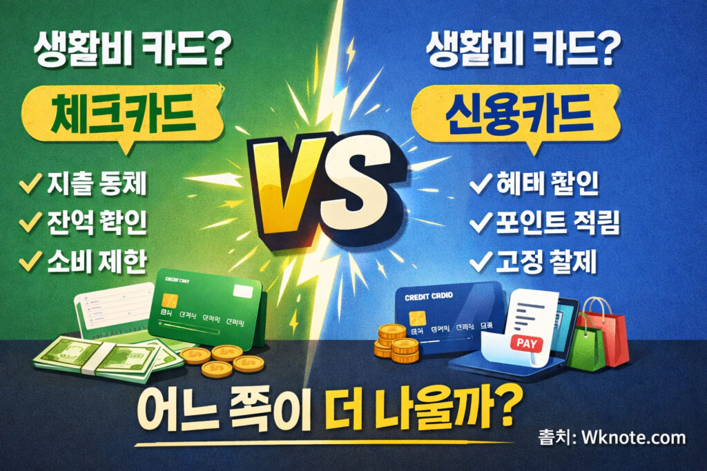 체크카드 신용카드 차이점을 직접 써보고 설명하기 위한 썸네일